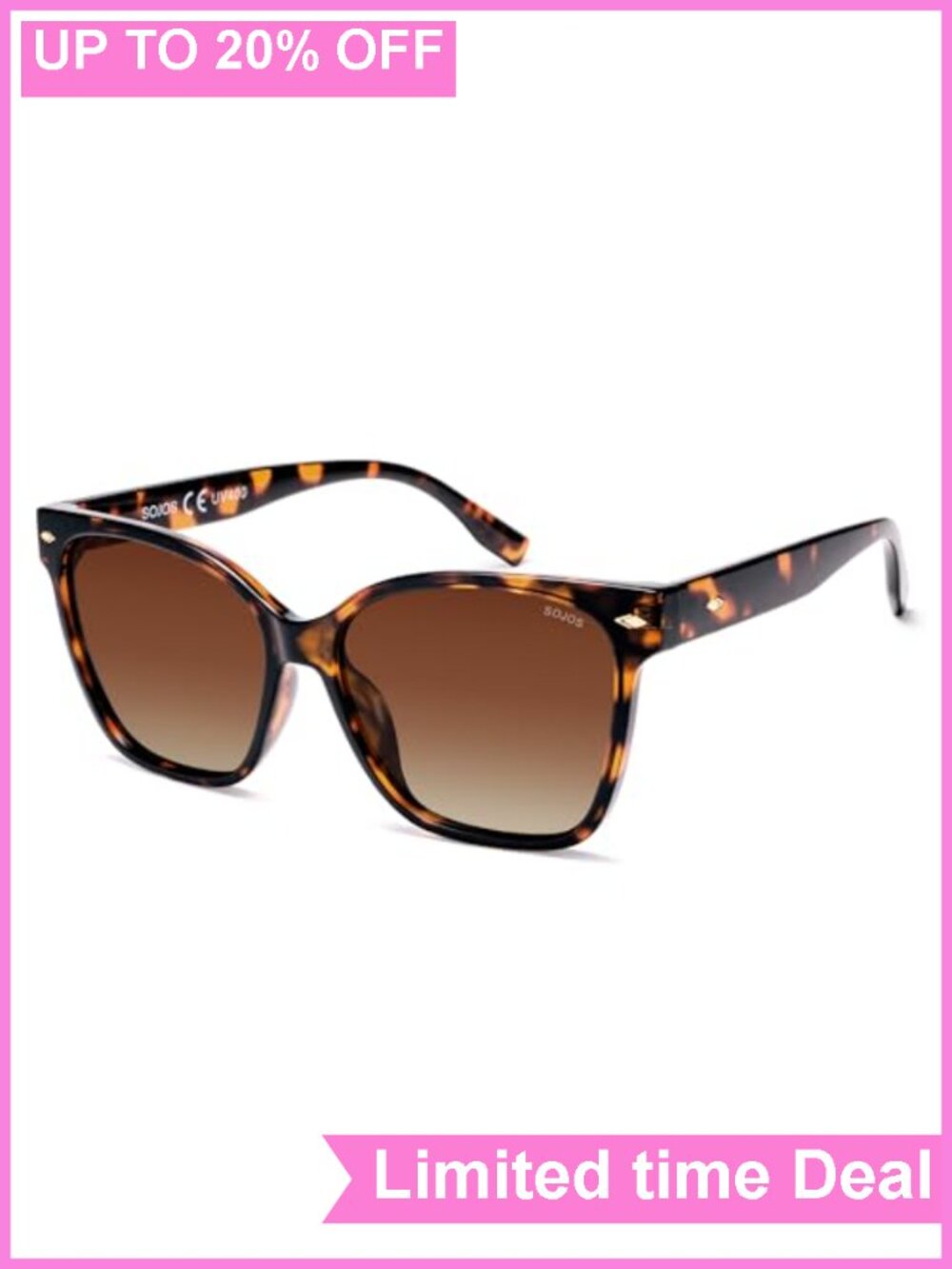 Oversized Square Polarized Sunglasses UV400 Full Frame Plastic Women